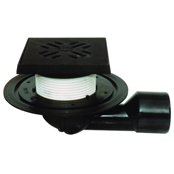 HL81G Трап с поворотным шарниром для балконов и террас, с подрамником и решеткой из чугуна DN50/75